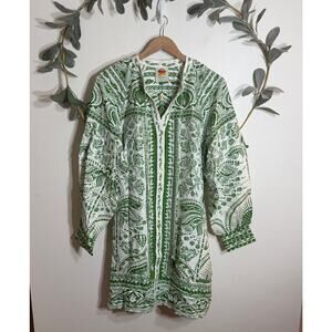 sand macaw jungle organic cotton t shirt dress Sand Macaw Jungle V Neck Midi Dress FARM Rio